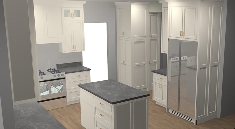 Shoreview Kitchen design rendering by Kitchens by Design